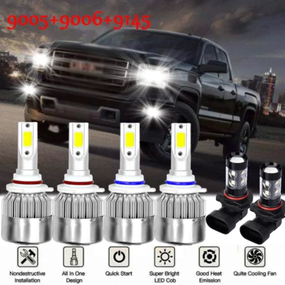 Combo faros LED antiniebla para GMC Sierra 1500 3500 - 2003 2004 2005 2006 Foto 1 de 4