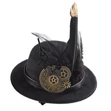 Vintage Style Steampunk Top Hat Cosplay with Feather Halloween Women Black