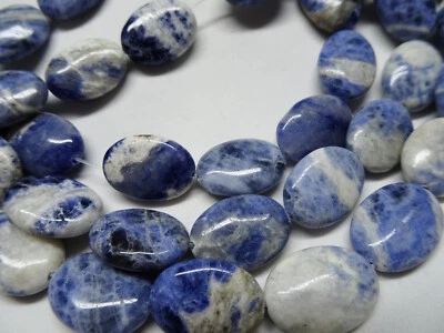 9 3/4" Str Sodalita Natural 17.5.mm Largo Piedra Cuentas Óvalos Hinchados A461 DNG Foto 1 de 4