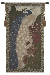 Peacocks Nouveaux Tapestry Wall Hanging,North American Contemporary Wall Art - Picture 1 of 3