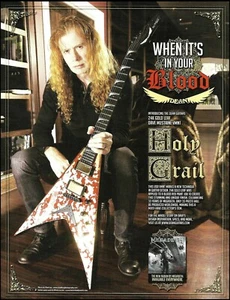 Impresión de anuncio de guitarra Megadeth Dave Mustaine Holy Grail Dean hoja de oro 24K VMNT - Imagen 1 de 3