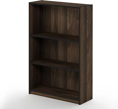 FURINNO JAYA Simple Home 3-Tier Adjustable Shelf Bookcase, Columbia Walnut - Image 1 of 4