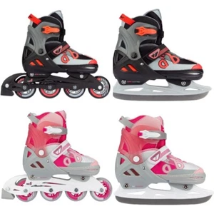 2 in 1 Skater/Inliner und Schlittschuhe Kinder verstellbar 29-32, 33-36, 37-40 - Bild 1 von 1