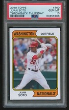 Juan Soto 2019 Topps Throwback Thursday #100 PSA 10 GEM MT