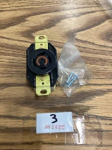 Hubbell HBL2410 20A Twist Lock Receptacle 125/250V AC/DC 3P 4W - Picture 1 of 7