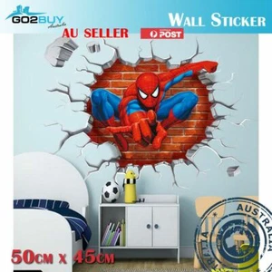 3D Wall Stickers Removable The Avengers Spider Man Broken Wall Kid Boy Room C - Picture 1 of 9