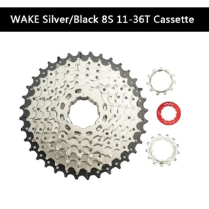 WAKE Silver/Black 8S 11-36T Cassette Freewheel City Road Bicycle Bike - Picture 1 of 1