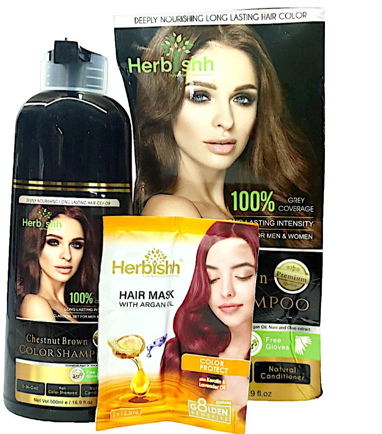 НАТУРАЛЬНЫЙ ШАМПУНЬ ЦВЕТА ВОЛОС С АРГАНОВОЙ МАСКА ДЛЯ ВОЛОС - КАШТАНОВЫЙ КОРИЧНЕВЫЙ 500 мл. - Изображение 1 из 1