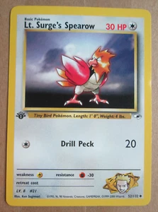 Lt. Surge's Spearow - 52/132 - 1. Edition Uncommon WOTC TCG - Gym Heroes Pokemon - Bild 1 von 10