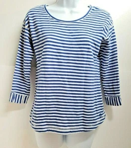 Talbots Shirt Color Blue White Stripes Size SP (DI) K11 - Picture 1 of 12