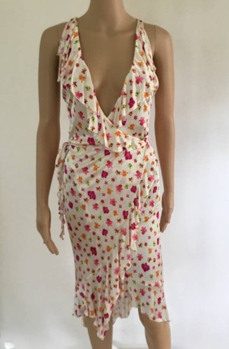 ABITO CON SCOLLO SEXY VINTAGE VERSACE NUOVO CON ETICHETTE TAGLIA IT 42 SS 2004 MOLTO RARO!!