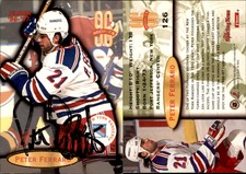 Peter Ferraro Signed 1996 Fleer #126 Card New York Rangers Auto