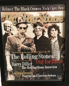 ROLLING STONES FRAMED COVER PRINT FROM ROLLING STONE MAGAZINE COVER IN 1994 - Imagen 1 de 10