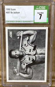 1990 Bo Jackson Score #697 CSG Graded 7 Baseball Football Card Auburn Tigers - Foto 1 di 10