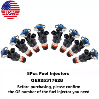 8x Genuine 25317628 Fuel Injectors For 2003-2007 Chevrolet Express 1500 5.3L V8 - Image 1 of 4