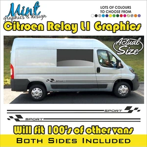 L1 CITROEN RELÉ AUTOCARAVANA CÁMPER FURGONETA RAYAS GRÁFICOS CALCOMANÍAS CUALQUIER COLOR 053 - Imagen 1 de 4