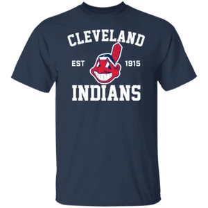 Cleveland Indians Est 1915 Tee Shirt Chief Wahoo Gift Men Navy Unisex All size N - Picture 1 of 2