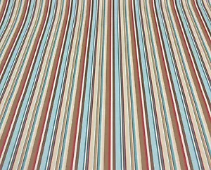 Kingsway Surfside Streifen Metro rot blau braun Kissen Stoff Meterware 54" W - Bild 1 von 5