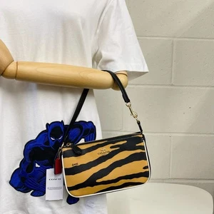Coach C7438 Nolita 19 With Tiger Print In Honey/Black Multi - Picture 1 of 8