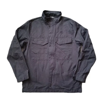 Nike Sportswear Jacket Mens Large Black Full Zip M65 Logo Pockets CZ9922 010 - Image 1 of 4