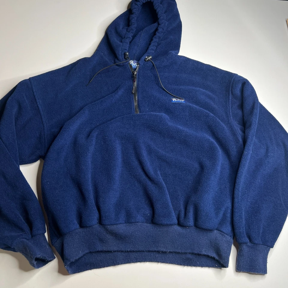 Sudadera con Capucha Polartec Vintage Penfield Azul Hecha en EE. UU. L Bandera de EE. UU. Exterior Años 90 Foto 1 de 4