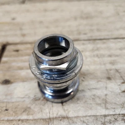 Neco 1” Threaded Chrome Steel Headsets Mountain Bike Road 27 Crown Race - Image 1 of 4