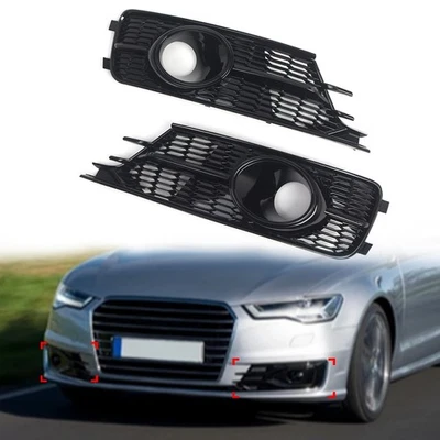 Cubierta de rejilla de luz antiniebla delantera izquierda derecha con orificio ACC para Audi A6 C7 2016-2018 Foto 1 de 4
