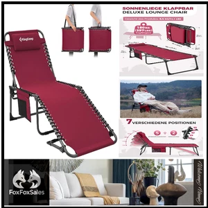 Klappbare Sonnenliege mit 5-Position Rückenlehne | 600D Oxford - Bild 1 von 8