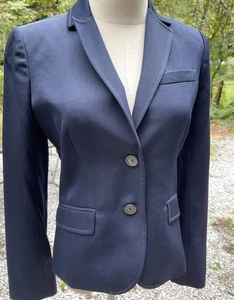 J Crew Schoolboy Blazer Jacket Women Size 6 Button 2-button Navy Blue - Picture 1 of 21