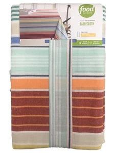 Food Network Colorful Summer Stripe Tablecloth, Fabric Table Cloth 60x84 Ob - Picture 1 of 2