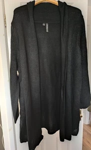 Longline Black Edge To Edge Cardigan, Size 2XL - Picture 1 of 3