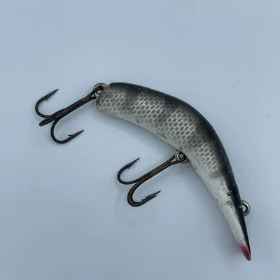 Vintage Fishing Lure Lazy Ike 2 Black Gray 3” Size Fish Freshwater - Image 1 of 4