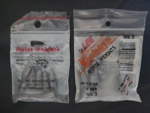 Lot (2 Bags) Weights Worm Size 3 1/4oz & Bullet 1/4oz NIB 18 Total Ct - Picture 1 of 1