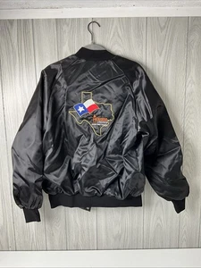 Men's Medium 1980’s Houston Livestock Show & Rodeo Satin Jacket - West Ark - Picture 1 of 13