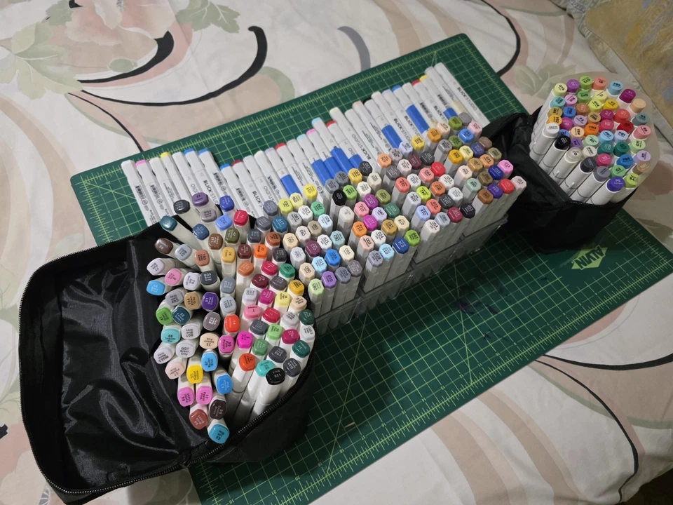 Lote de suprimentos de arte marcadores de álcool 254 marcadores com estojo Lookingstudio Ohuhu Touchnew - Imagem 1 de 4