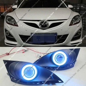 For Mazda 6 2010-2013  LED Fog Lights & COB Halo Angel Eye Ring Bumper Cover  - Picture 1 of 9