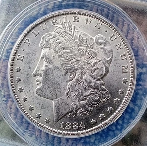1884 CC Morgan Silber Dollar ANACS gestempelt MS 62 Erhaltung. - Bild 1 von 4