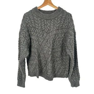 J.Crew XXL Curved cable-knit sweater Crew Neck Lambswool Blend Sweater Pullover - Picture 1 of 9