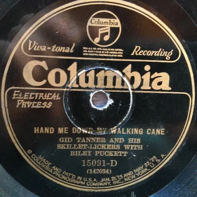 78 rpm Columbia 15091, Gid Tanner, Walking Cane, Watermelon Vine country G worn - Image 1 of 4