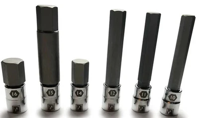 Juego hexagonal Pedro's tamaños grandes 10,11,12,14,15,16 mm hexagonal 3/8" unidad 65/21 mm envío gratis Foto 1 de 4