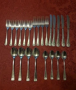 Vintage Excel Kathay Edelstahl Japan Besteck Set 23 Teile Shell Design  - Bild 1 von 7