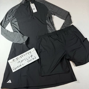 Womens Size M Adidas Ultimate365 Long Sleeve Golf Dress Shorts Set IP4303 Black - Picture 1 of 22