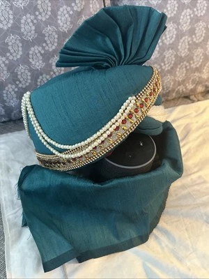 Sombrero turbante Safa para hombre indio Pagri Top hecho a mano Pag novio boda 7 (21,5”) Foto 1 de 3