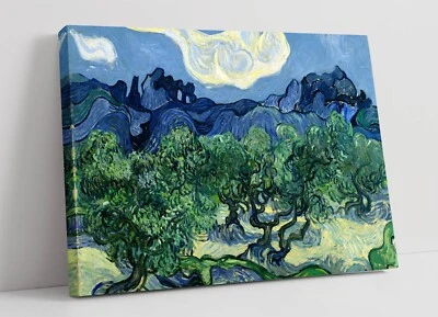 VAN GOGH, OLIVE TREES WITH THE ALPILLES -DEEP FRAMED CANVAS WALL ART PRINT - Image 1 of 2