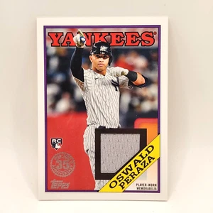 2023 Topps Oswald Peraza ' 88 Topps Relic Card 88R-OP New York Yankees Rookie RC - Foto 1 di 2