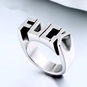 Interest Engagement Ring Letter Alloy Fashion Gift Size 6-10 Gorgeous Elegant - Picture 1 of 4