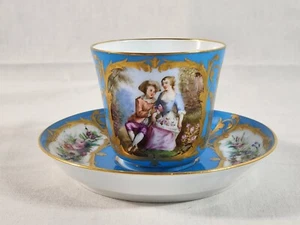 Antiguo juego de tazas y platillos de porcelana France Sevres (2 piezas), ca.1757 envío seguro - Imagen 1 de 24