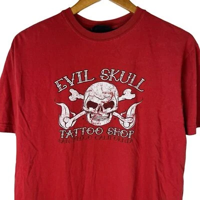 Tienda de tatuajes calavera malvada de colección Y2K No Boundaries para hombre talla M San Diego California Foto 1 de 4