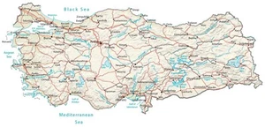 Turkey Turkiye Physical Map GLOSSY POSTER PICTURE PHOTO PRINT BANNER 13921 - Picture 1 of 1