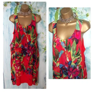 WALLIS DRESS SIZE 14, Stunning Red Floral Tropical Overlay Occasion HOLIDAYS - Picture 1 of 12